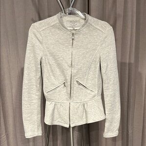 Zara Light Gray Women's Peplum Zip jacket.